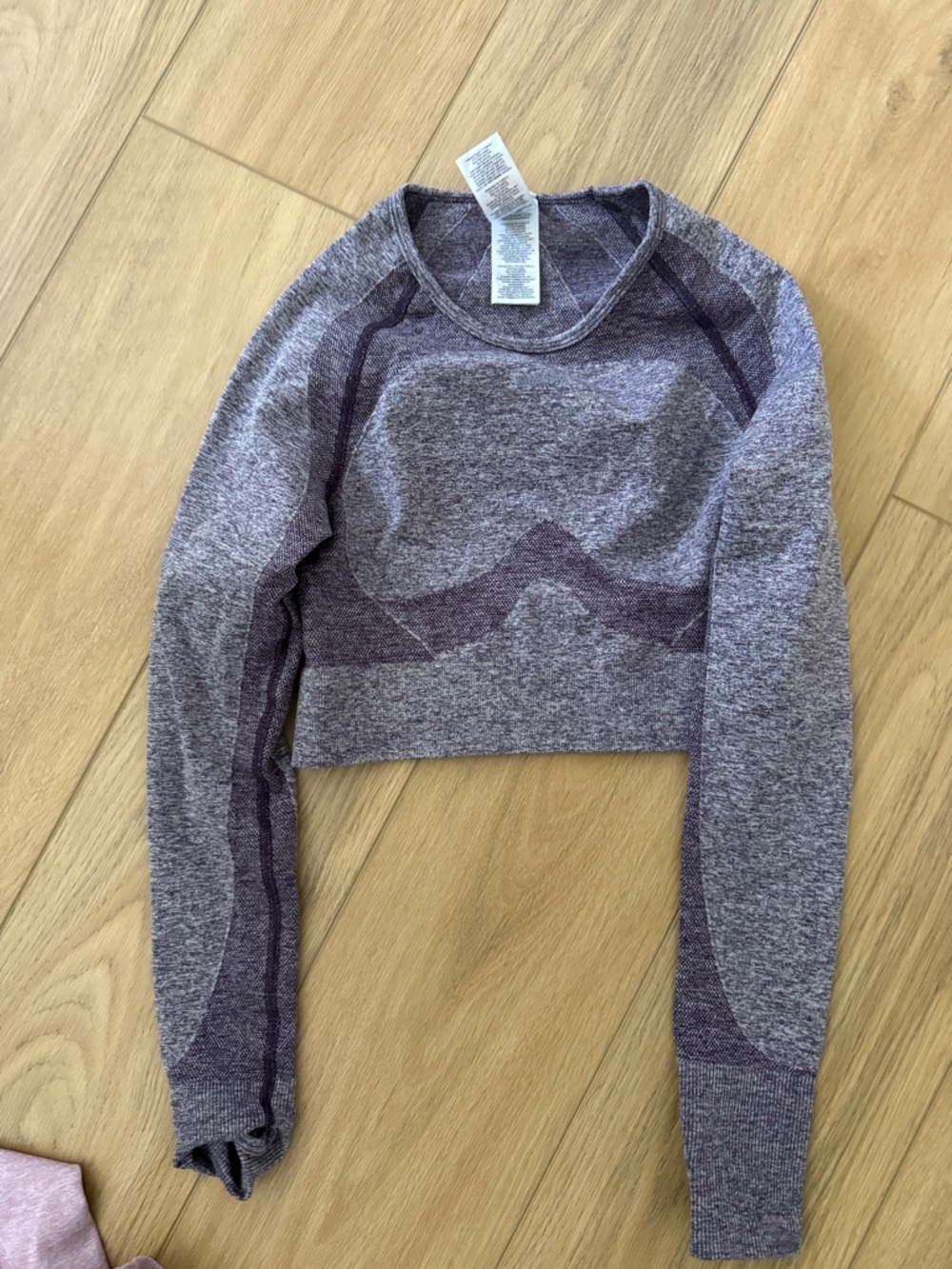 Gymshark Heathered Purple Long Sleeve Workout Top